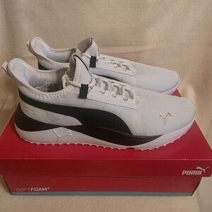 Puma White and Black Athletic Shoes
